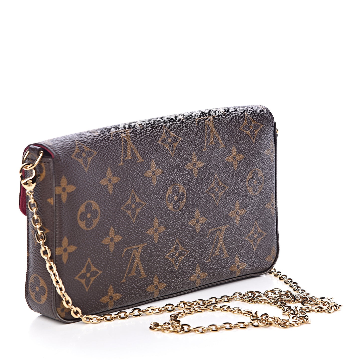 Monogram Pochette Felicie Chain Wallet Fuchsia