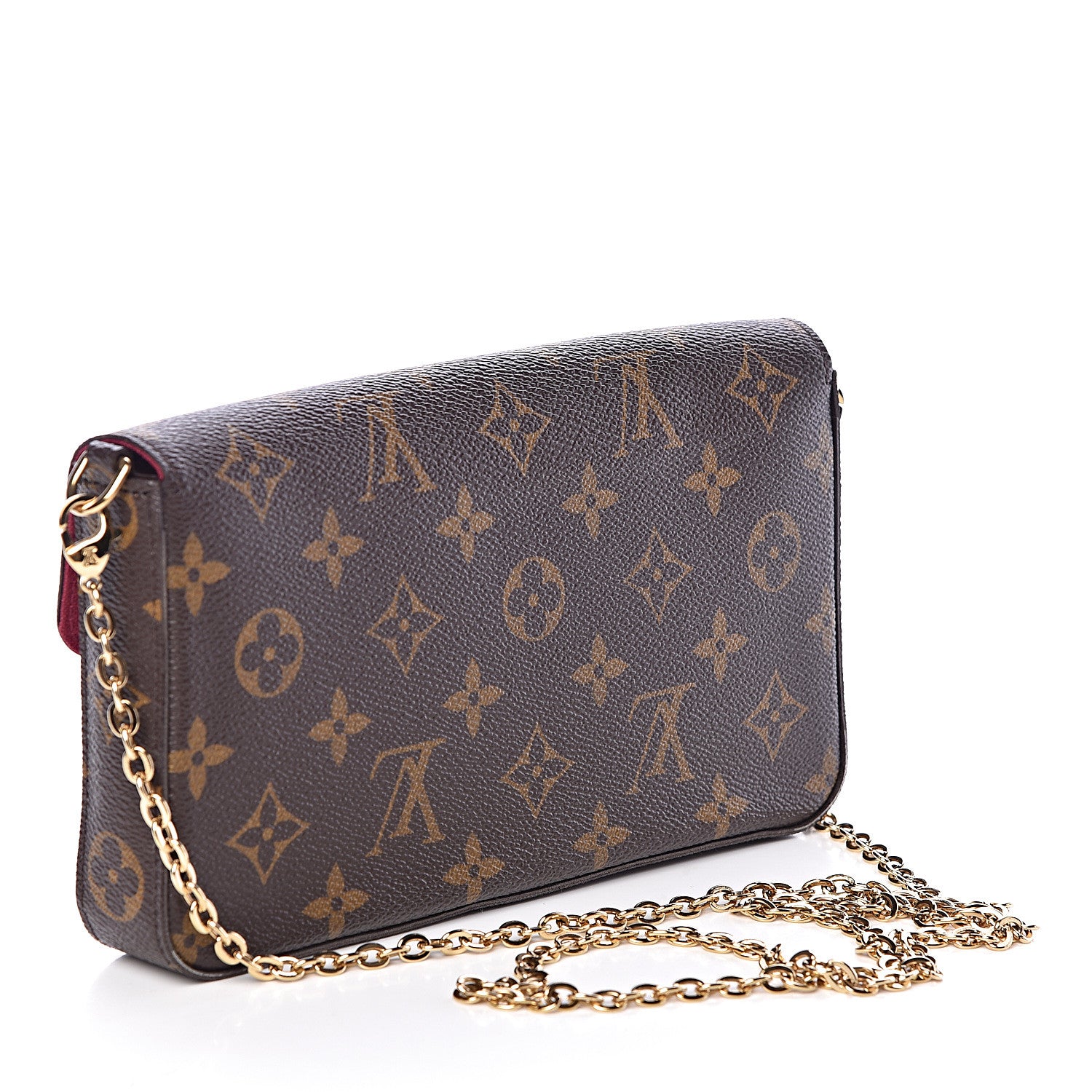 Louis Vuitton Monogram Pochette Felicie Chain Wallet Fuchsia 4 of 12