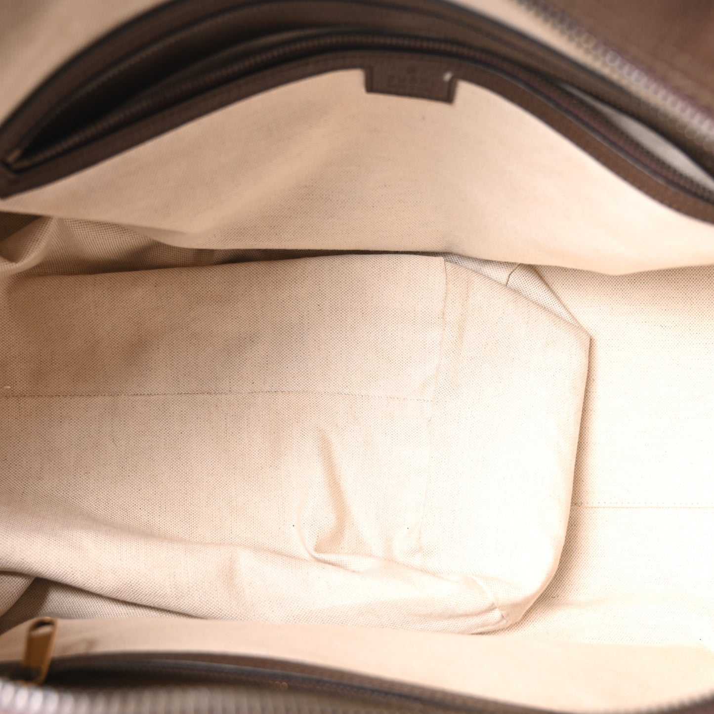 GG Supreme Monogram Textured Dollar Calfskin Web Large Savoy Bowling Bag Beige Ebony New Acero