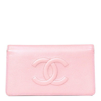 Chanel Caviar Timeless CC Yen Wallet Pink 1 of 17