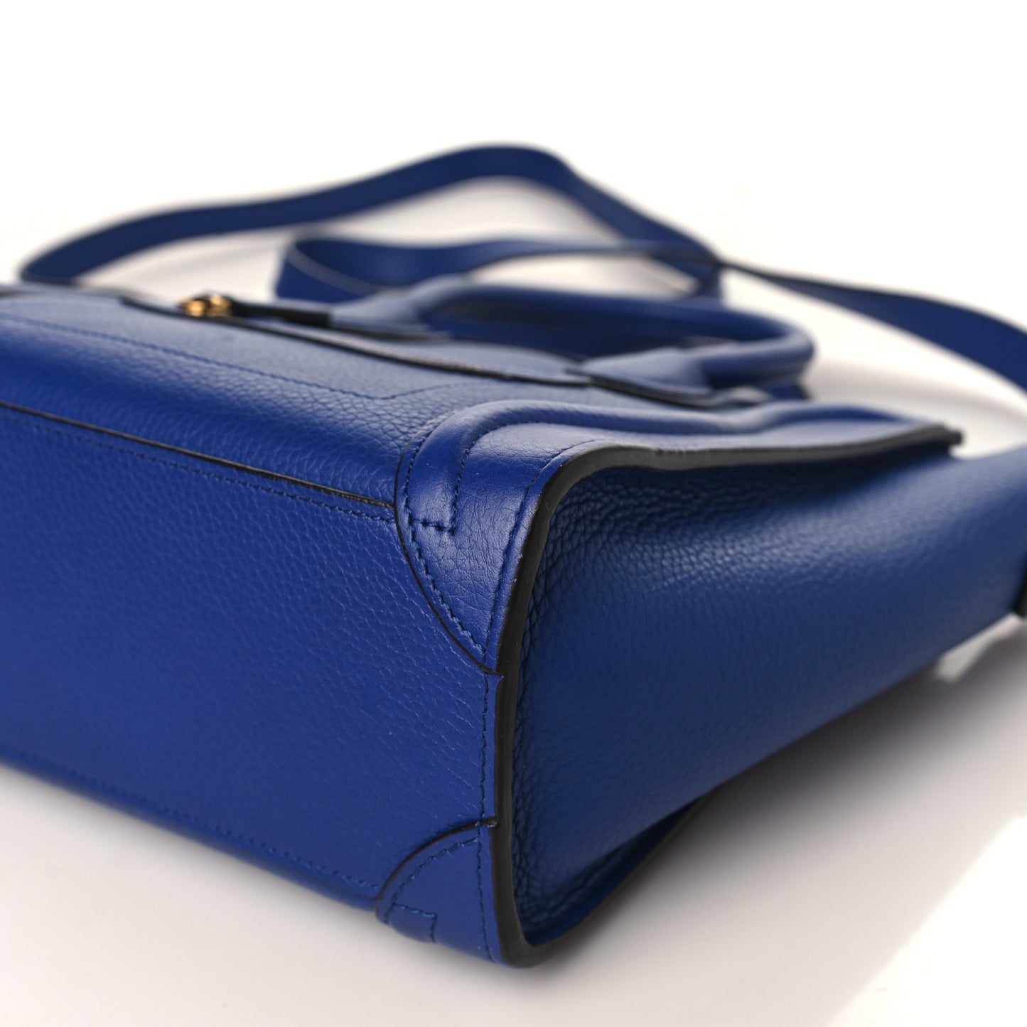 Drummed Calfskin Nano Luggage Indigo