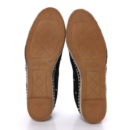 Chanel Suede Pearl CC Espadrilles 39 Black 5 of 8