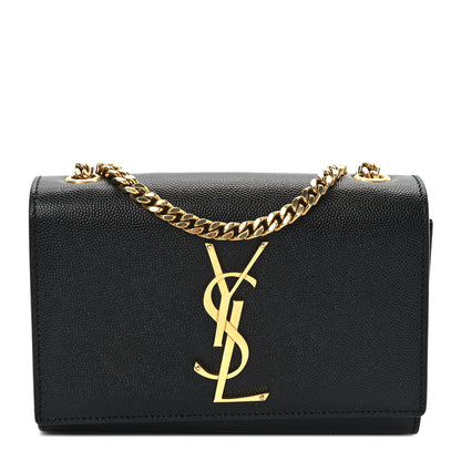 Saint Laurent Grain De Poudre Small Monogram Kate Satchel Black 1 of 8