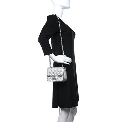 Chanel Metallic Lambskin Quilted Mini Square Flap Silver 2 of 10