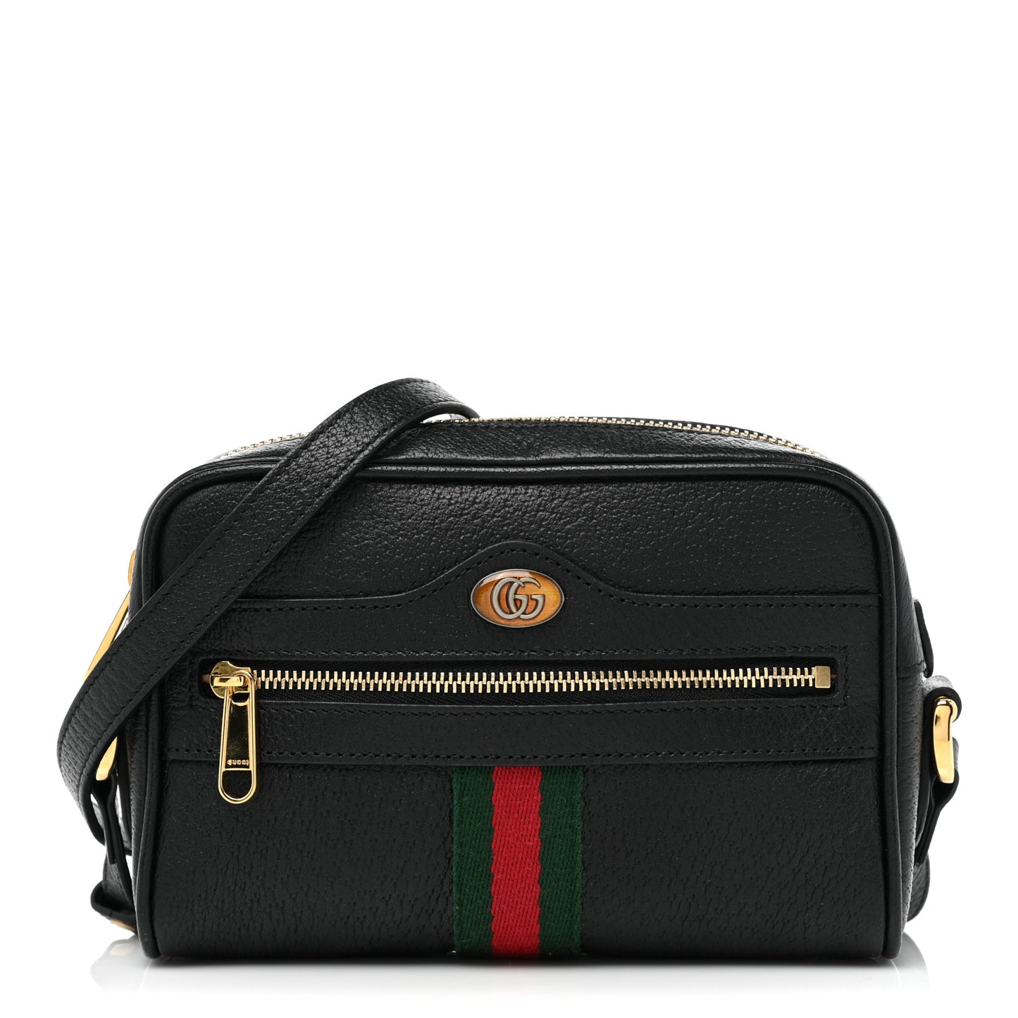 Calfskin Web Mini Ophidia Shoulder Bag Black