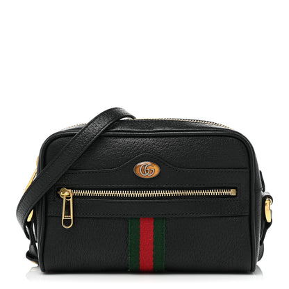 Gucci Calfskin Web Mini Ophidia Shoulder Bag Black 1 of 10