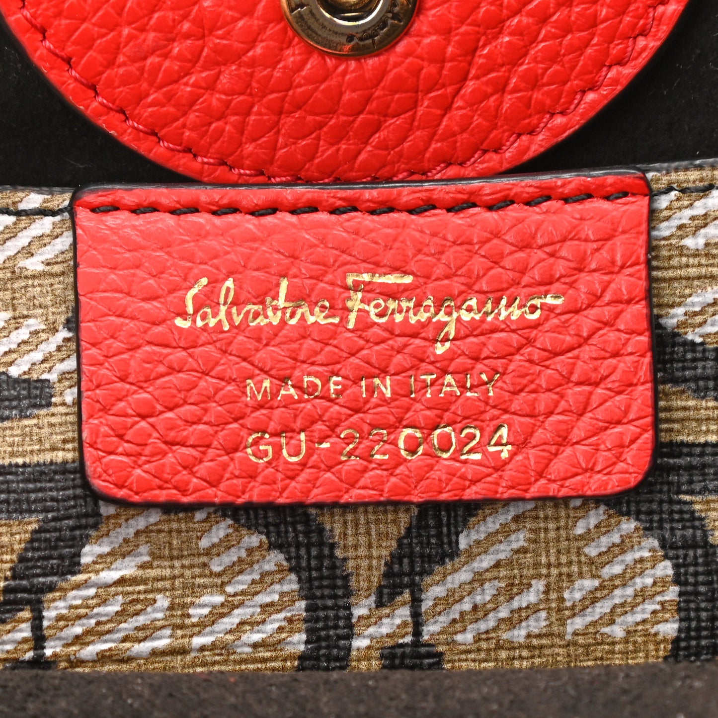 Tumbled Calfskin Gancini Mini Bag Candy Apple Red