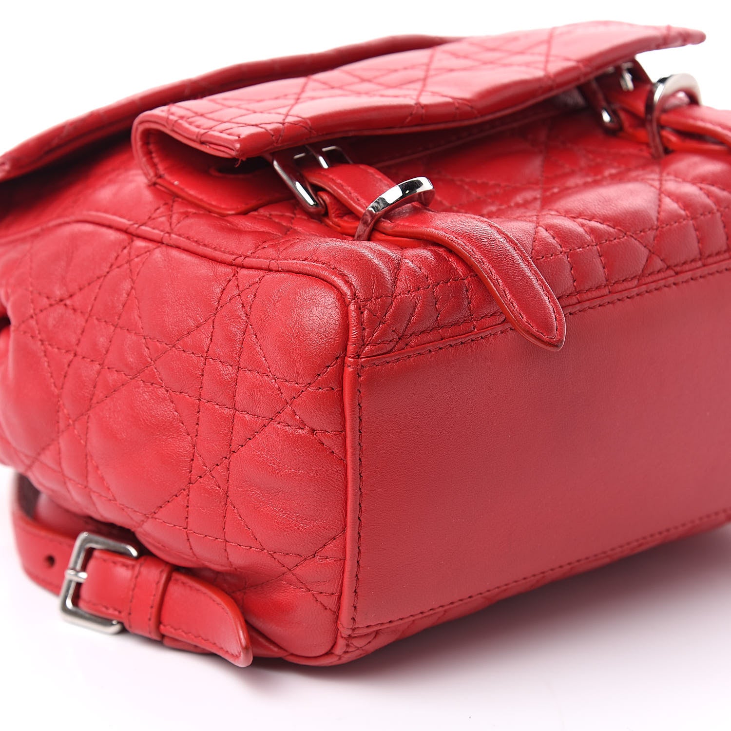 Christian Dior Lambskin Cannage Small Stardust Backpack Red 7 of 10