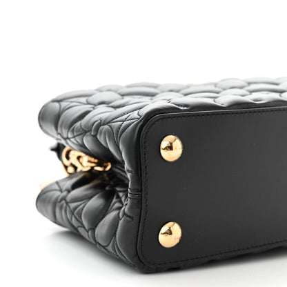 Louis Vuitton Lambskin Quilted Flower Capucines East West MM Black 8 of 9