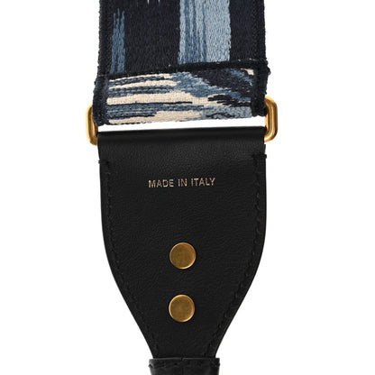 Christian Dior Canvas Embroidered Palm Tree Shoulder Strap Blue Multicolor 3 of 4