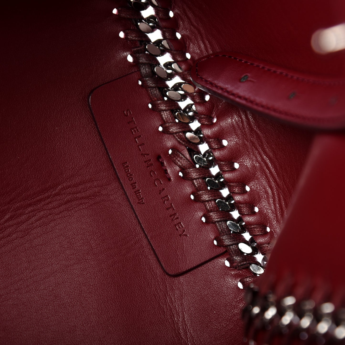 Denim Alter Nappa Logo Falabella Reversible Tote Burgundy