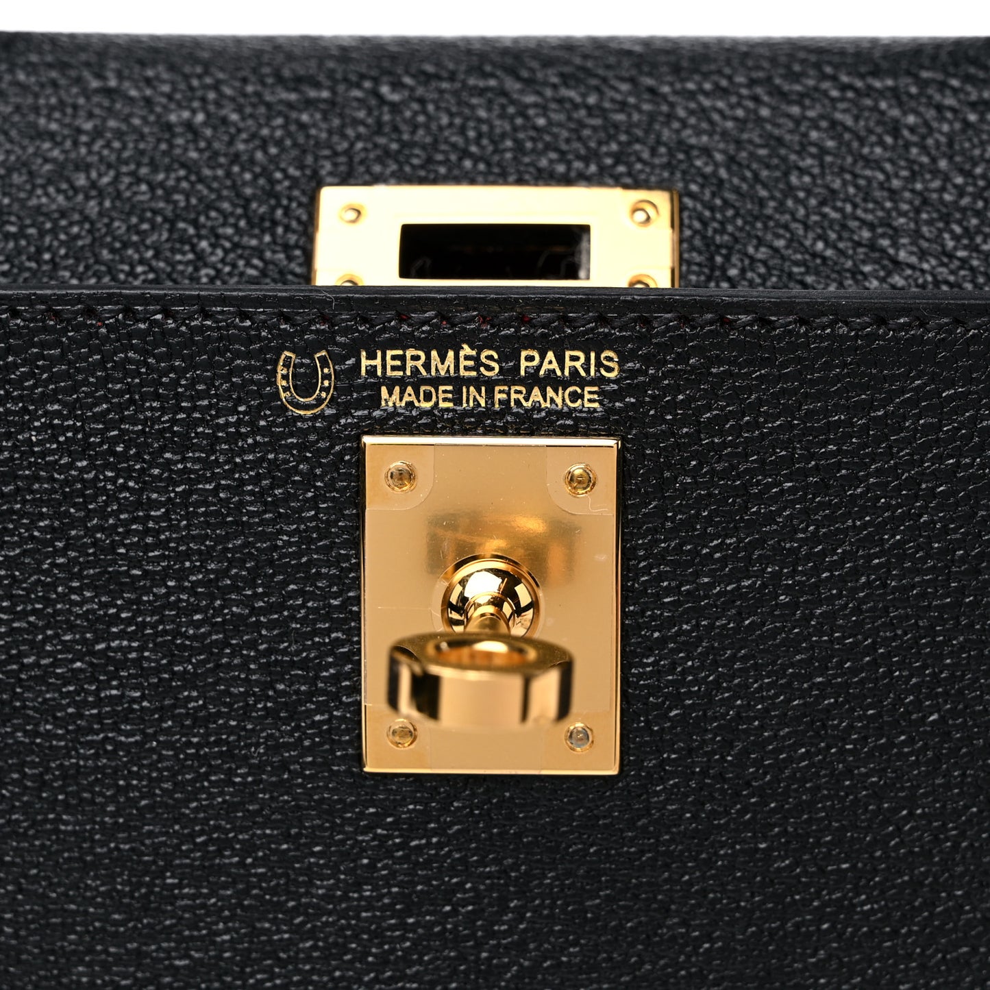 Chevre Mysore Horseshoe Mini Kelly Sellier 20 Black Rouge De Coeur