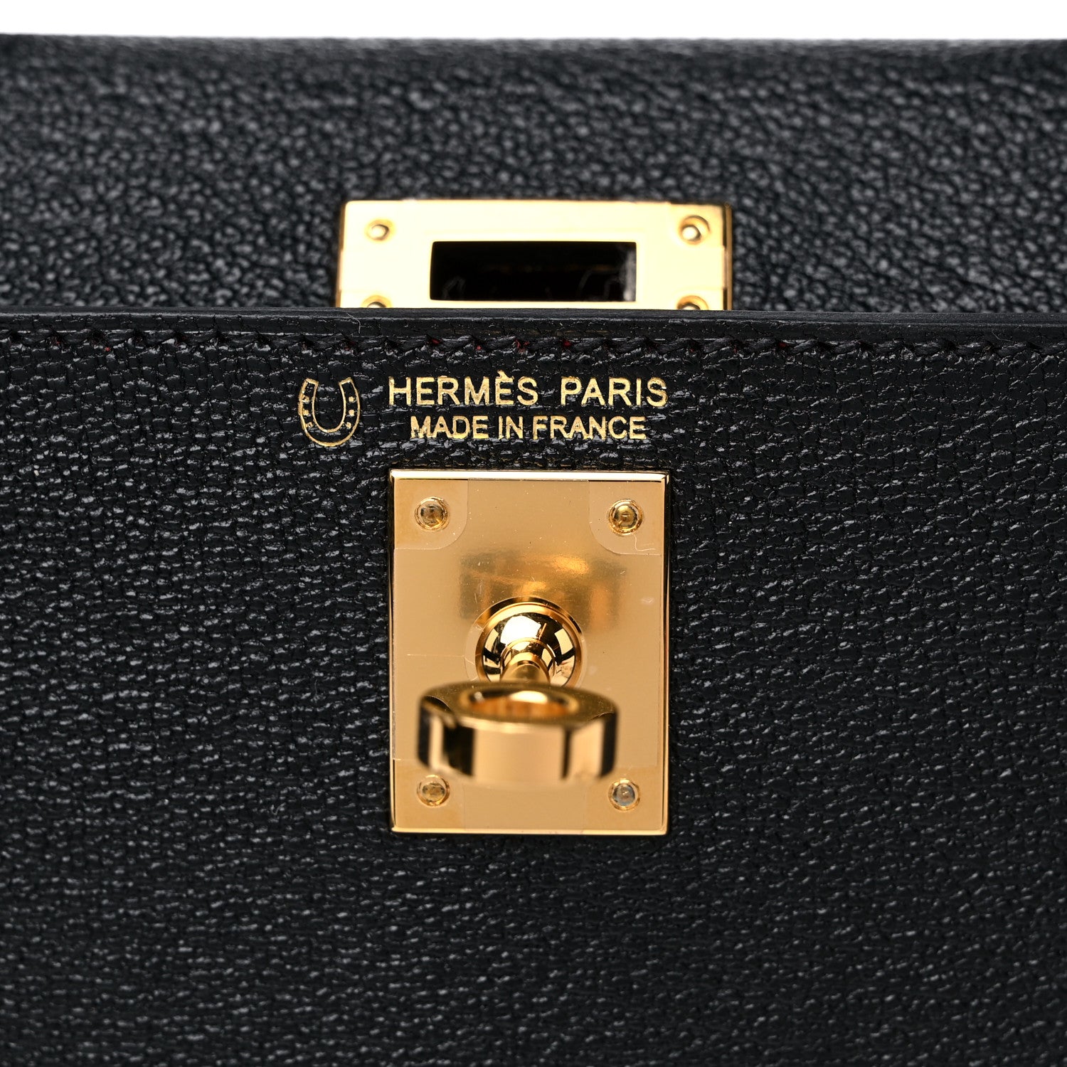 Hermes Chevre Mysore Horseshoe Mini Kelly Sellier 20 Black Rouge De Coeur 6 of 12