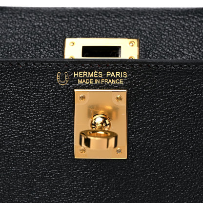 Hermes Chevre Mysore Horseshoe Mini Kelly Sellier 20 Black Rouge De Coeur 6 of 12