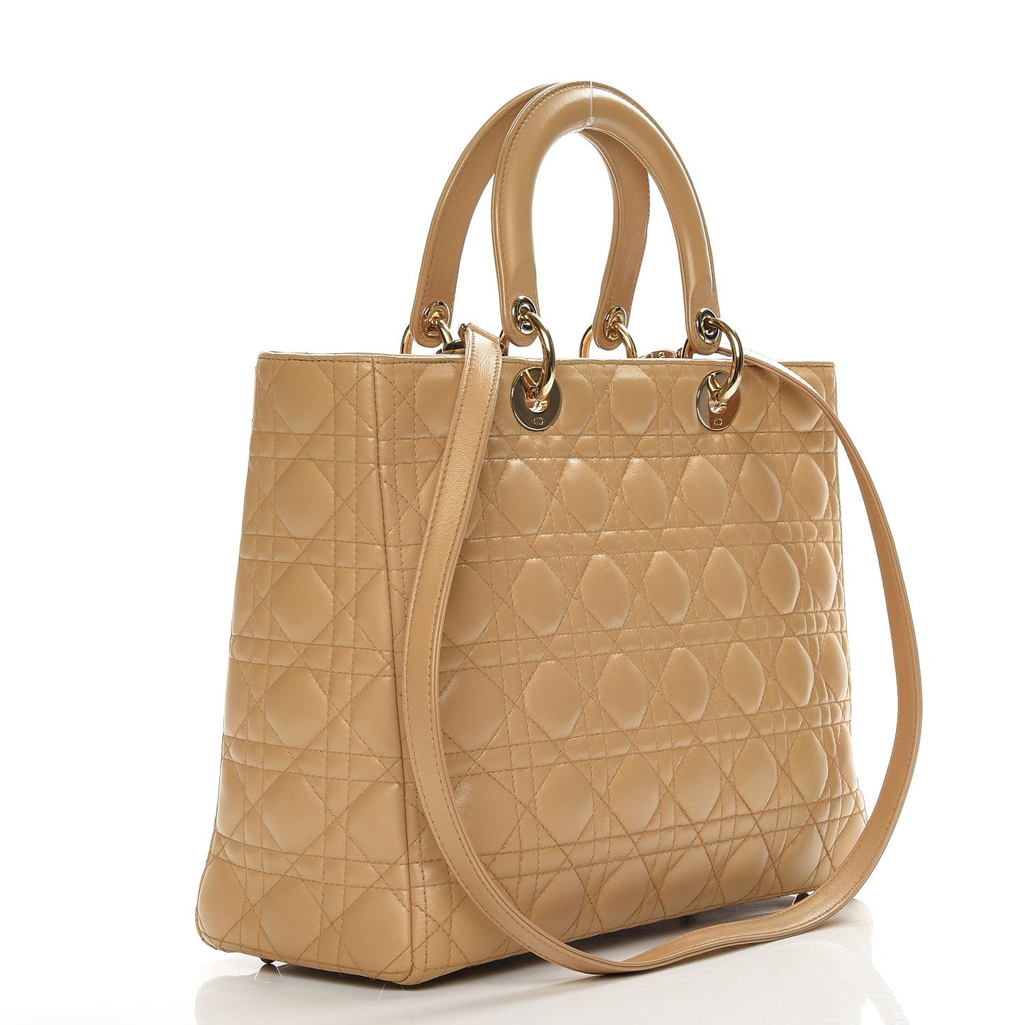 Lambskin Cannage Large Lady Dior Beige