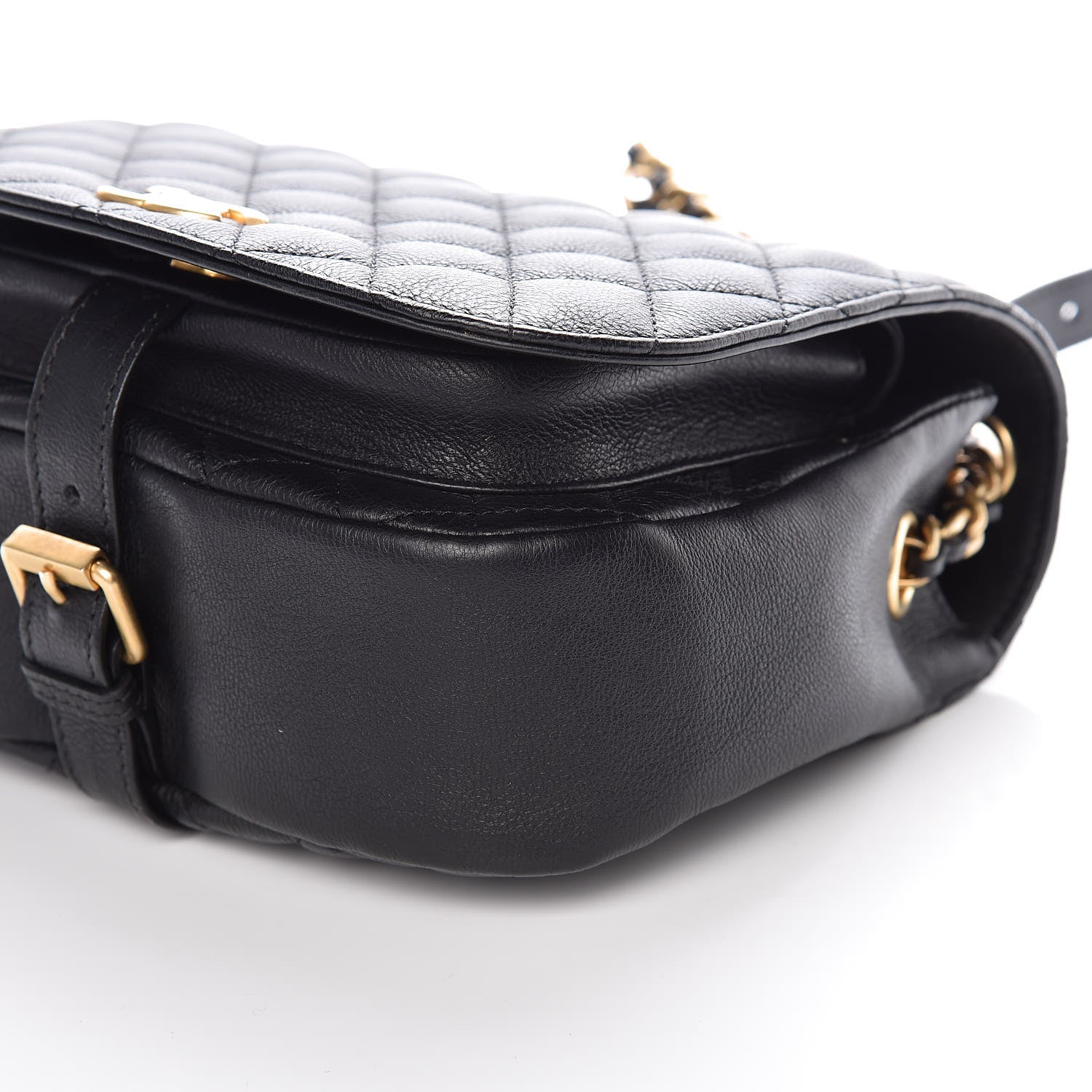 Chanel Grained Calfskin Quilted Messenger Flap Black 6 of 9