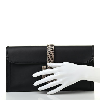Hermes Swift Lizard Jige Elan Touch 29 Clutch Black Ombre 2 of 8