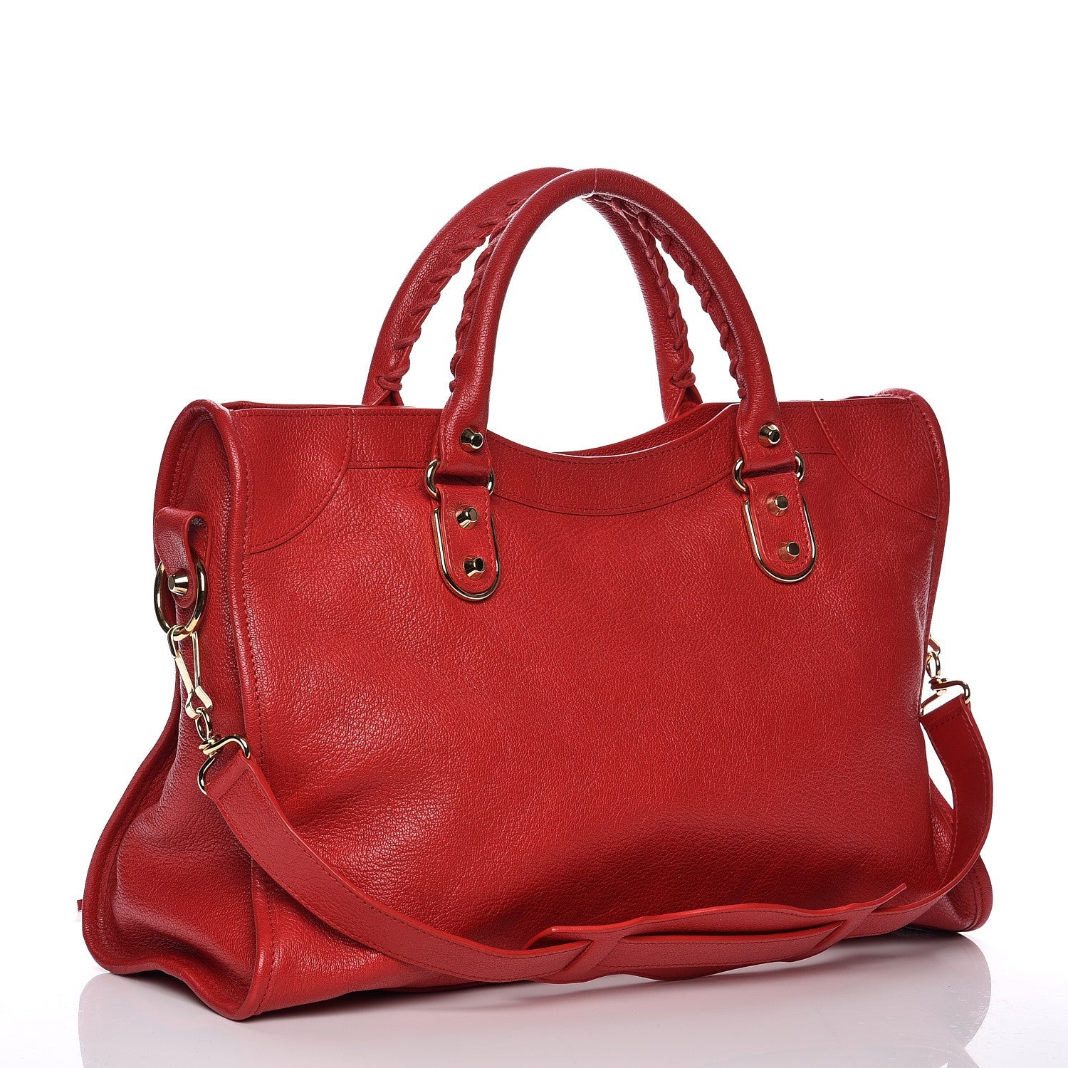 Balenciaga Chevre Gold Metallic Edge Hardware City Rouge Grenade 4 of 11