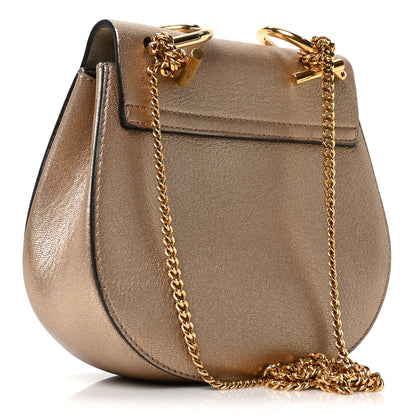Chloe Metallic Grained Goatskin Nano Drew Shoulder Bag  Abstract Gold 3 of 9