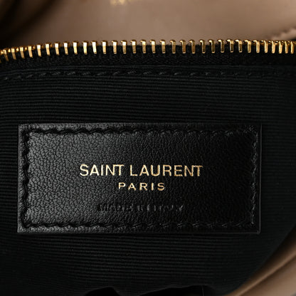 Saint Laurent Lambskin Quilted Toy Loulou Puffer Monogram Chain Satchel Dark Beige 6 of 10