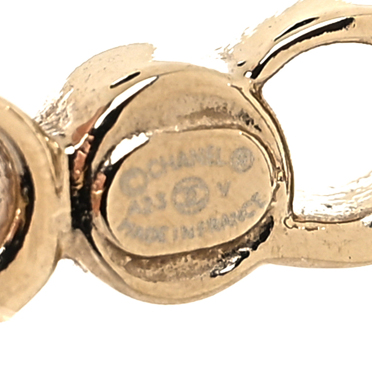 Chanel Metal Crystal Coco Script CC Climber Earrings Gold 4 of 4