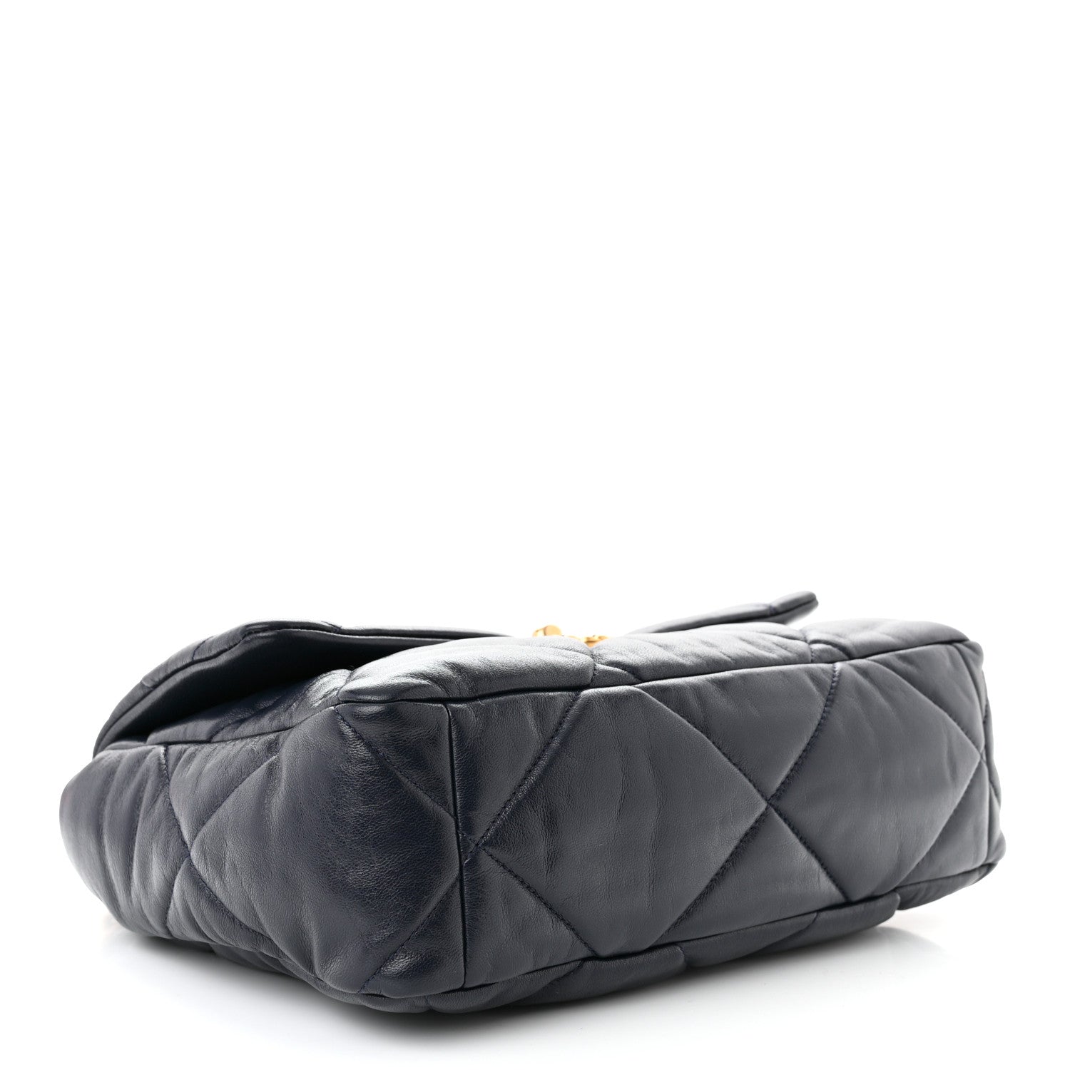 Chanel Lambskin Quilted Large Chanel 19 Flap Navy Blue 4 of 11