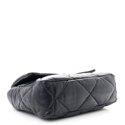 Chanel Lambskin Quilted Large Chanel 19 Flap Navy Blue 4 of 11