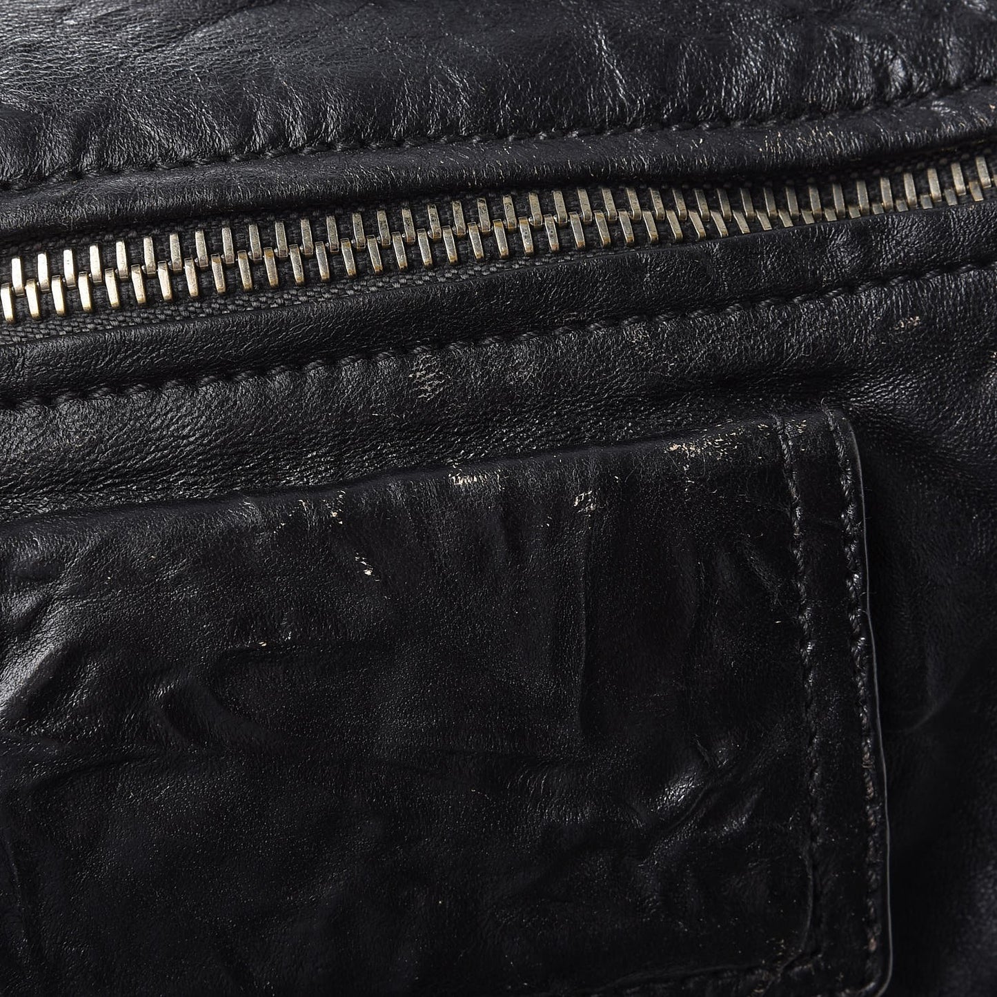 Tumbled Sheepskin Large Pandora Bag Black