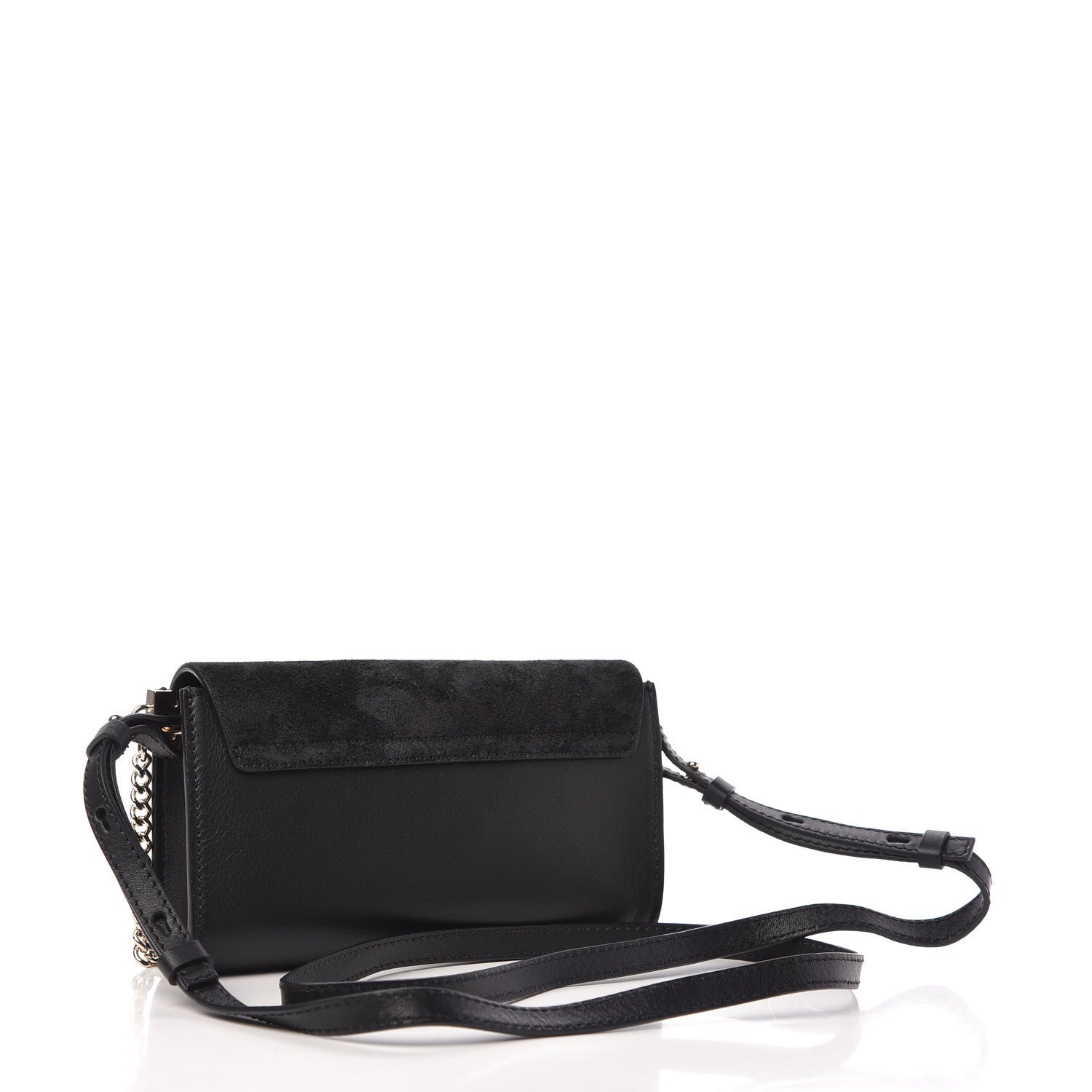 Chloe Suede Calfskin Mini Faye Shoulder Bag Carbon Grey 3 of 10