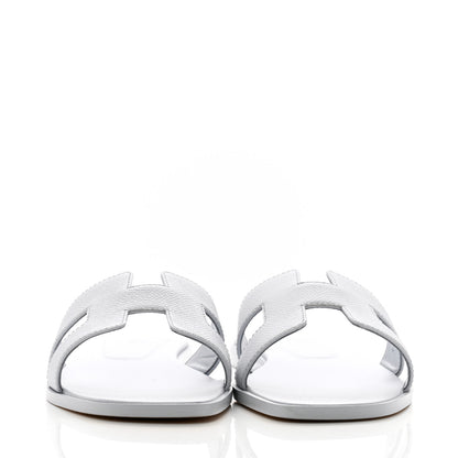 Hermes Epsom Oran Sandals 38.5 Bleu Glacier 3 of 10