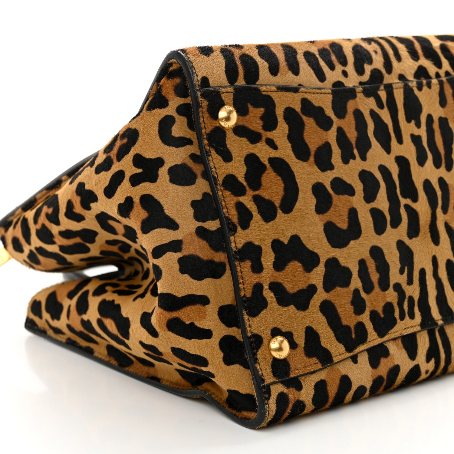 Prada Cavallino Leopard Print Twin Pocket Tote Miele Moro 8 of 11