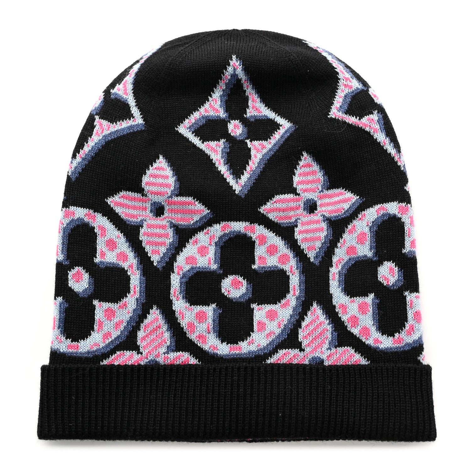 Louis Vuitton Knit Giant Monogram Beanie Black Pink 1 of 5