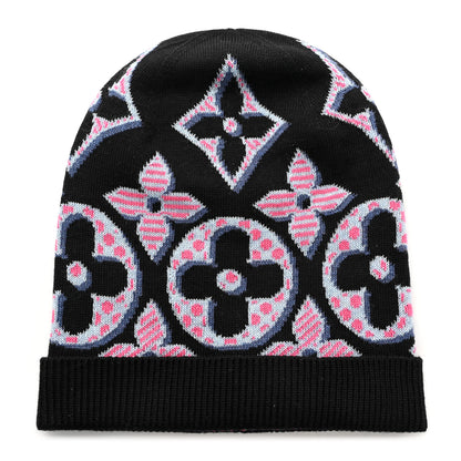 Louis Vuitton Knit Giant Monogram Beanie Black Pink 1 of 5
