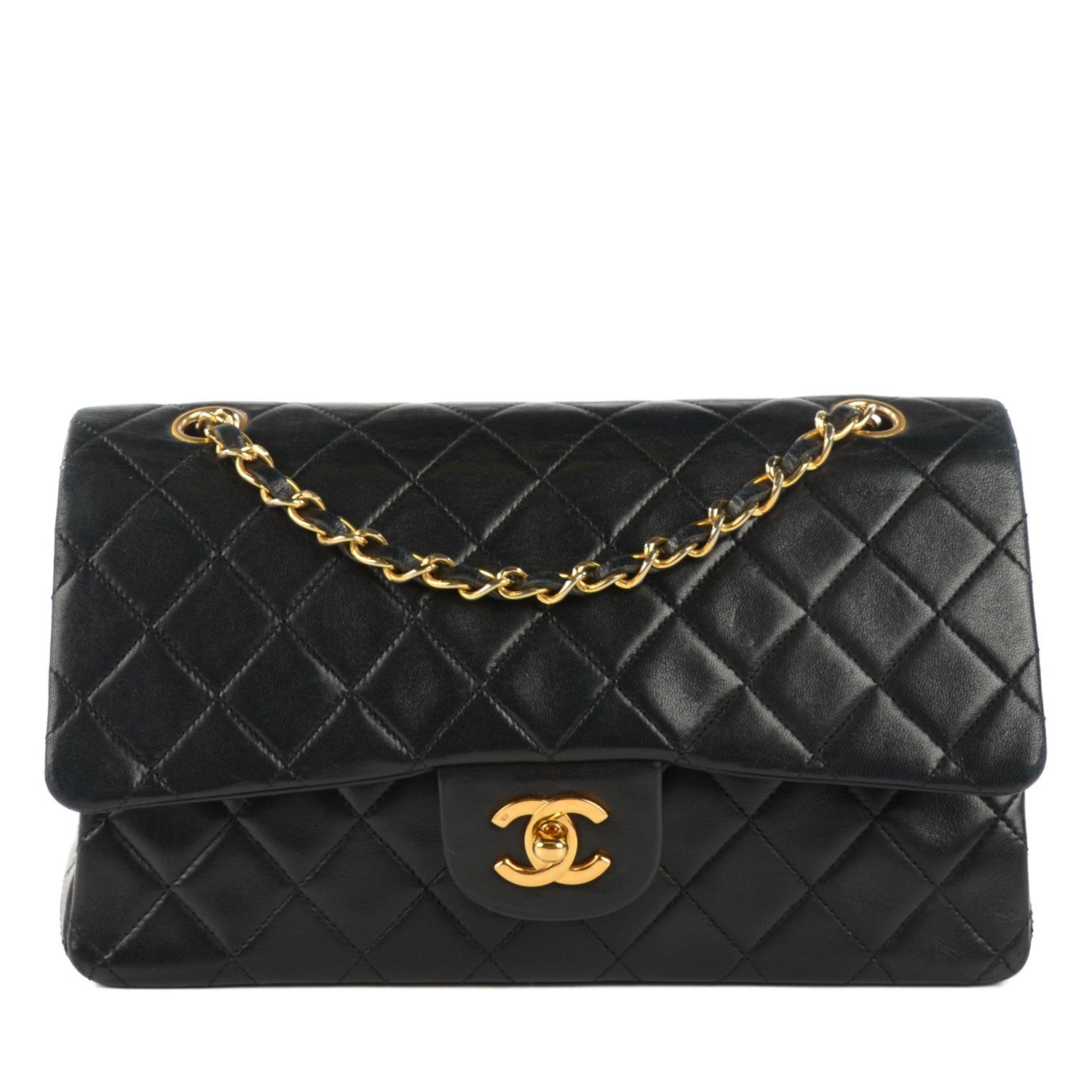 Chanel Lambskin Quilted Medium Double Flap Black 1 of 8