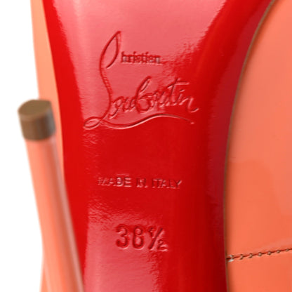 Christian Louboutin Patent 120 Peep Toe Pumps 38.5 Flamingo 6 of 7