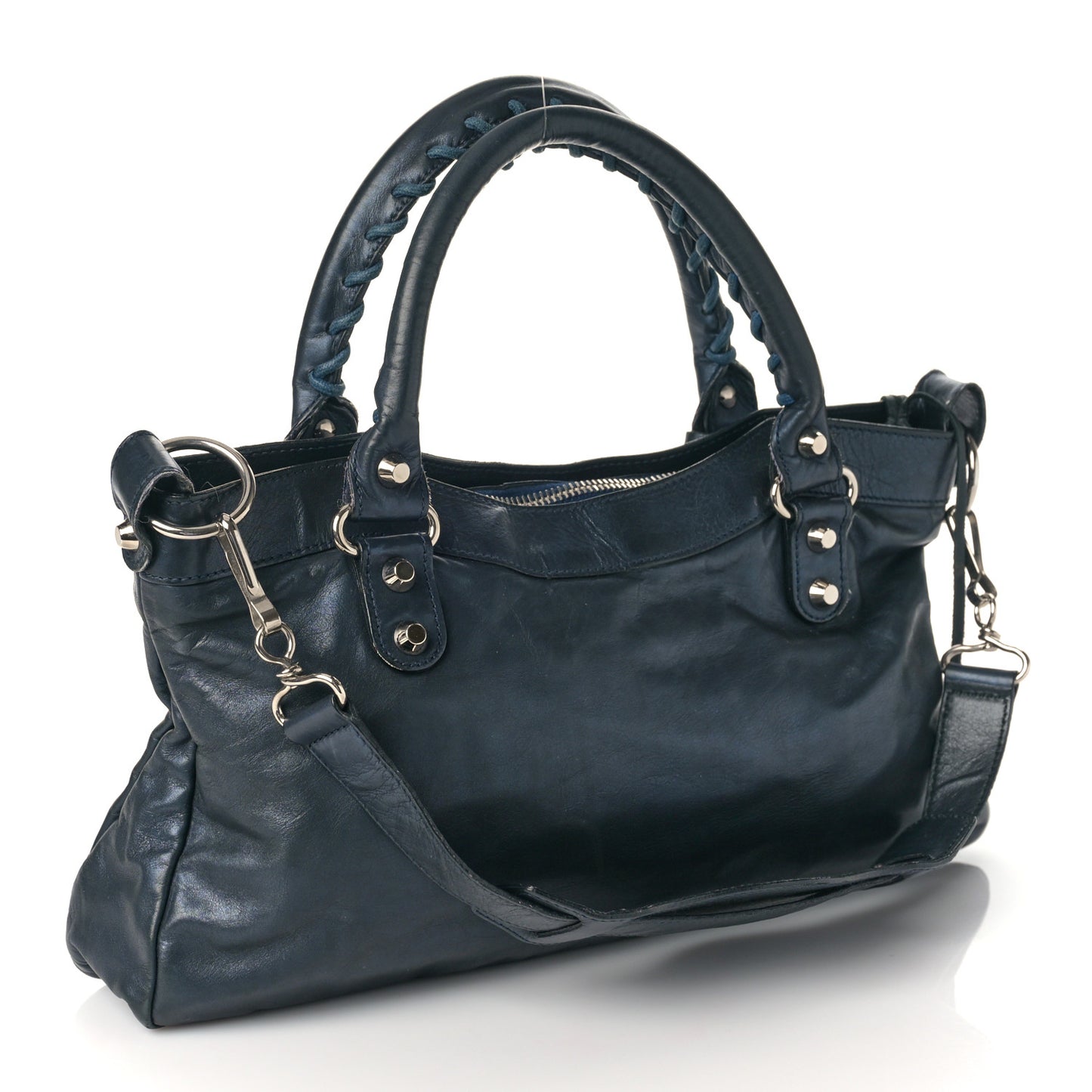 Iridescent Calfskin Classic Hardware First Bleu Mineral