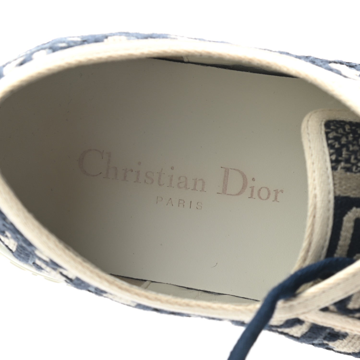 Christian Dior Canvas Oblique Walk'N'Dior Low Top Sneakers 40 Deep Blue 7 of 8