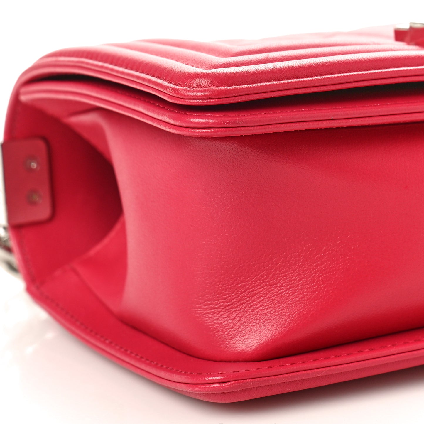 Calfskin Quilted Small Boy Flap Dark Pink
