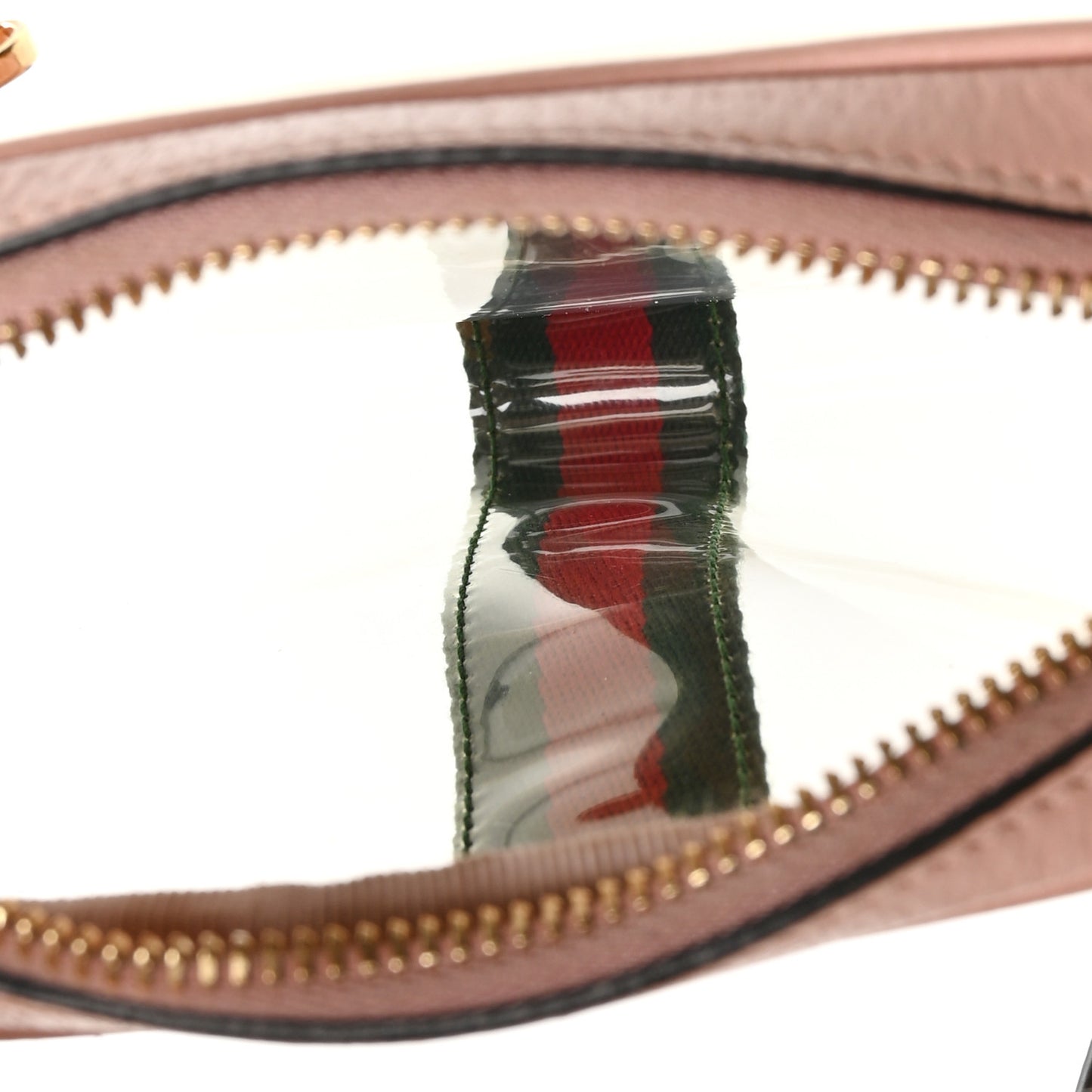 Vinyl Web Mini Ophidia Transparent Shoulder Bag Perfect Pink
