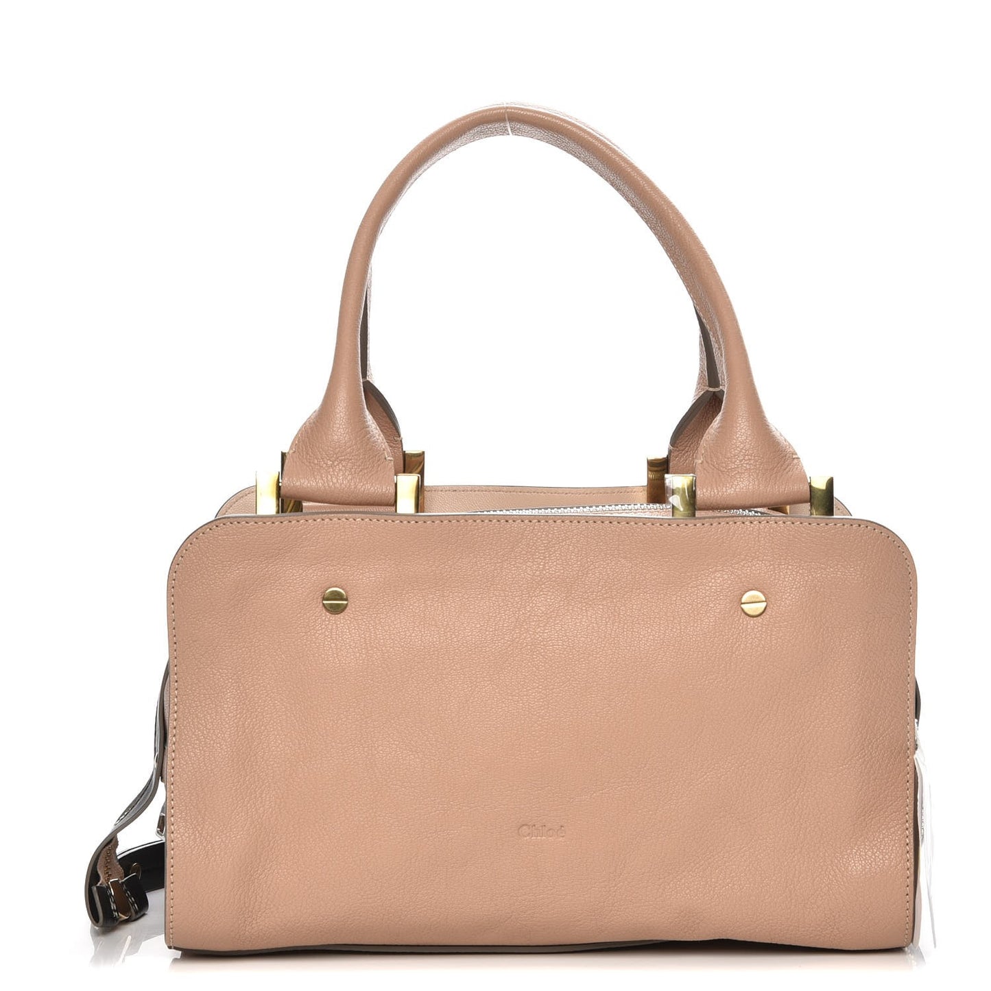 Goatskin Medium Dalston Satchel Biscotti Beige Black