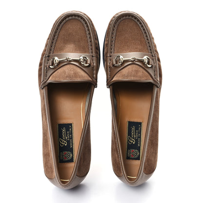 Gucci Corduroy Womens 1953 Horsebit Loafers 37 Velvety Camel 2 of 9
