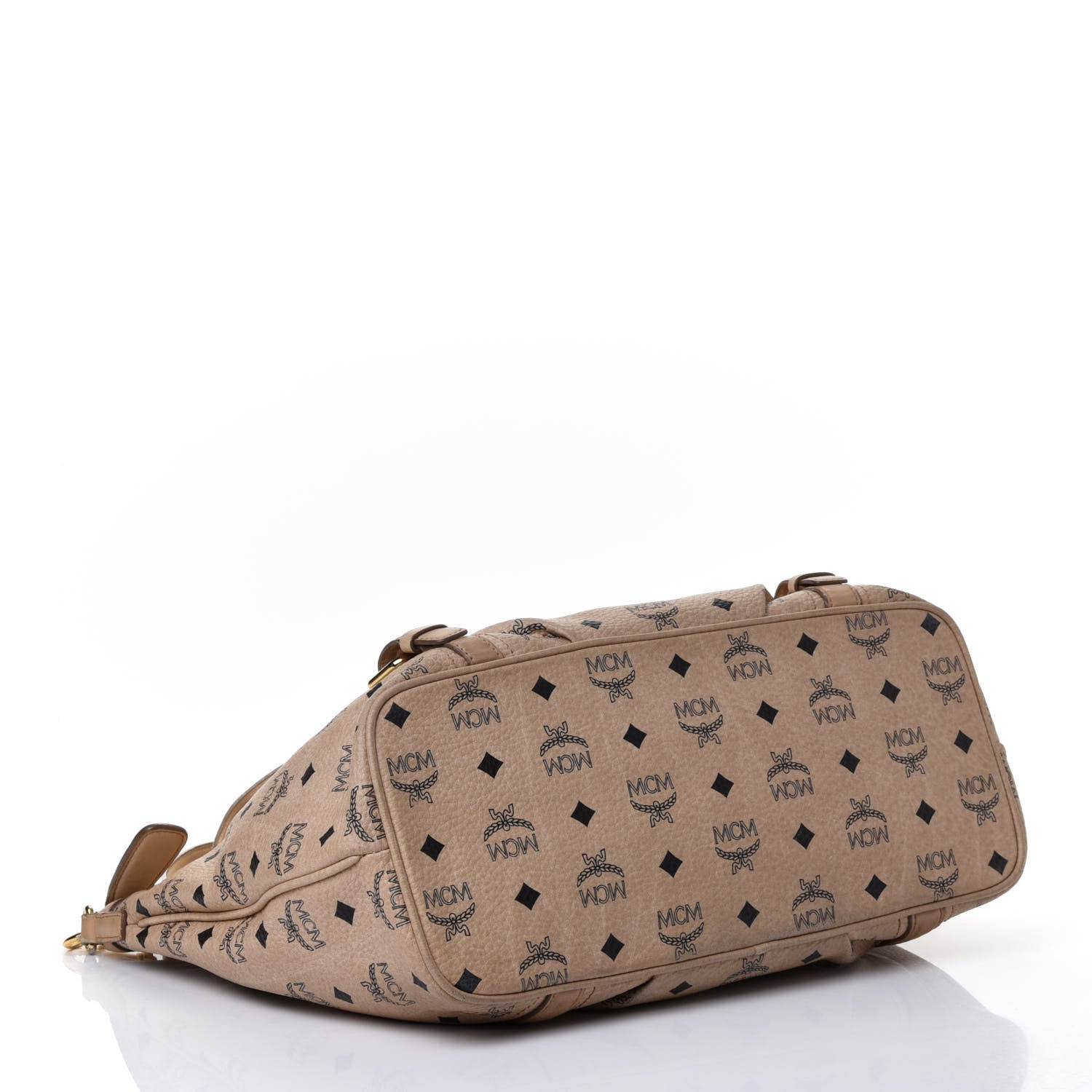 MCM Visetos Medium Essentials Shopper Tote Beige 3 of 4