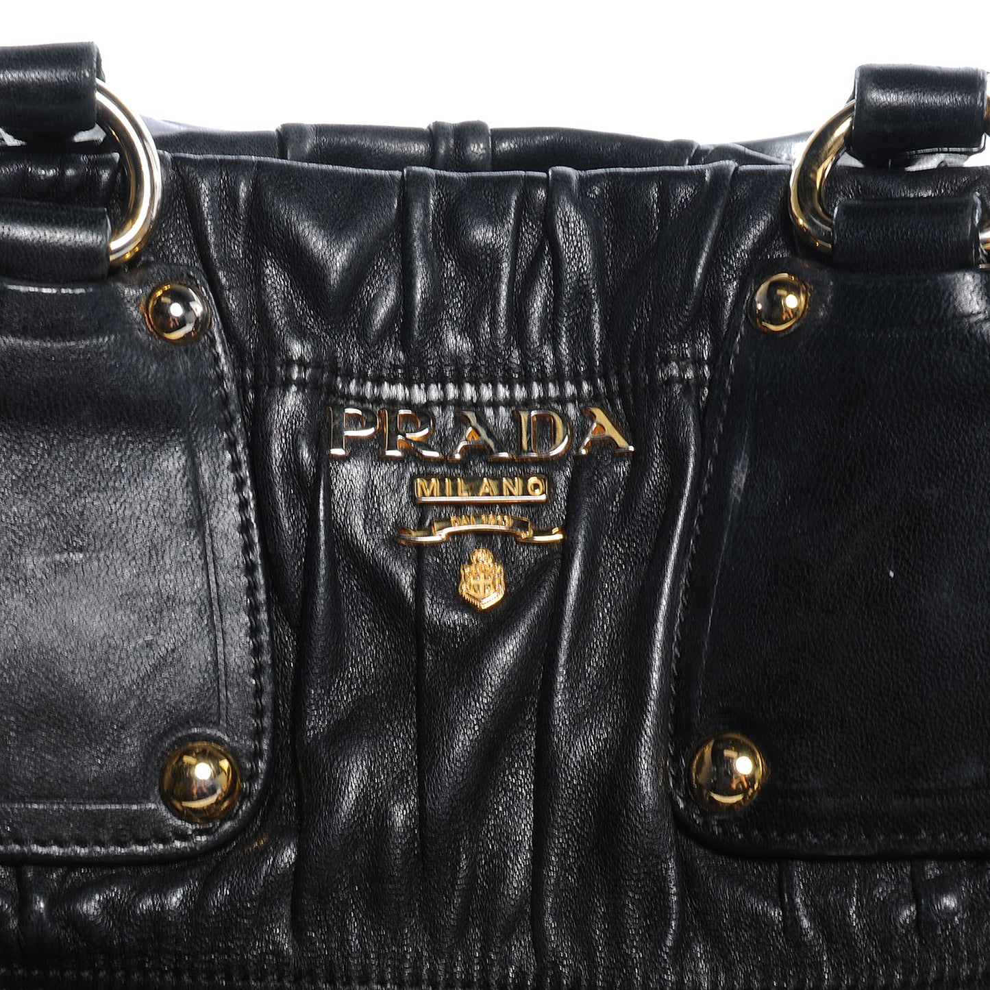 Nappa Leather Gaufre Tote Nero Black