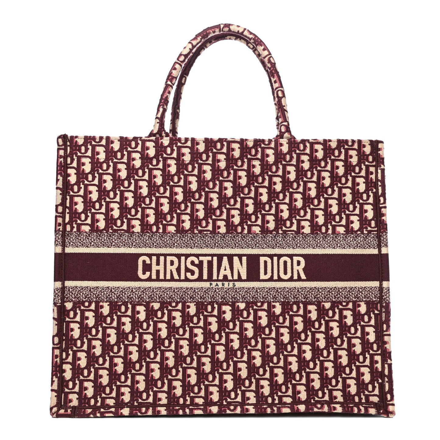 Oblique Large Book Tote Burgundy Multicolor