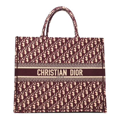 Christian Dior Oblique Large Book Tote Burgundy Multicolor 1 of 9