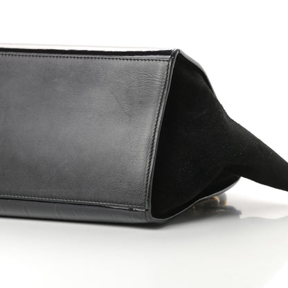 Celine Patent Suede Medium Trapeze Black 9 of 13