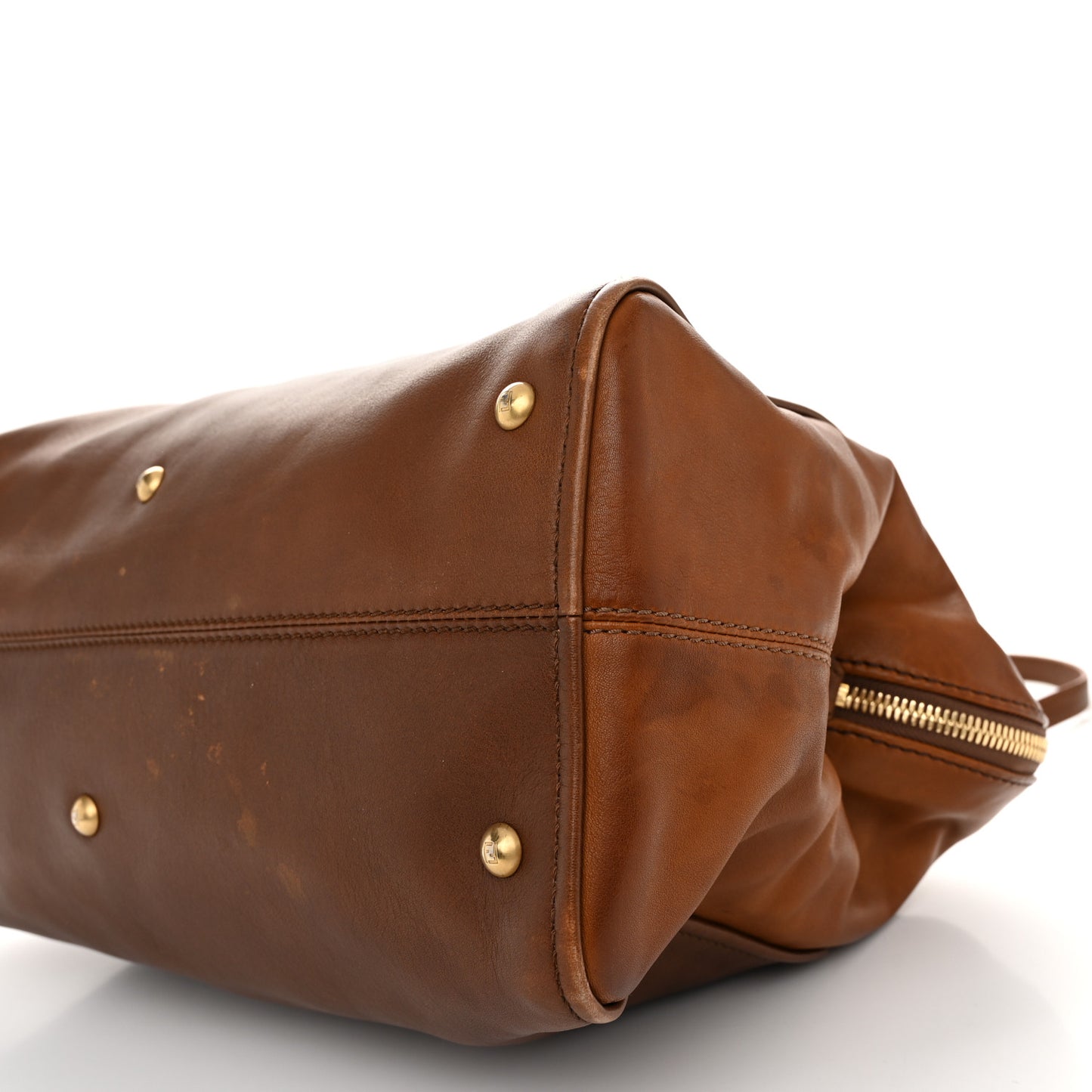 Capra Vitello Saddle Colorblock Large Chameleon Tote Moro Biscotto