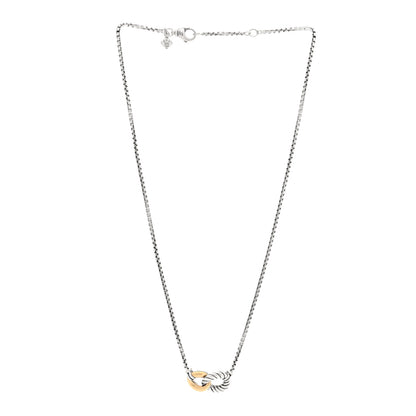 David Yurman Sterling Silver 18K Yellow Gold Belmont Pendant Necklace 3 of 5