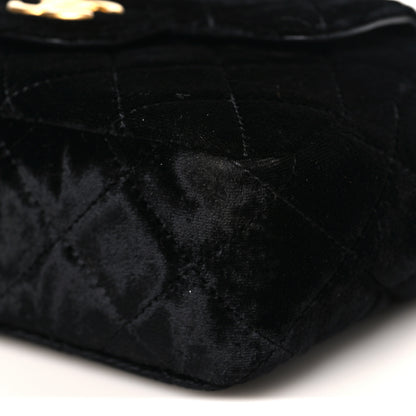 Chanel Velvet Quilted Small Wavy CC Hobo Black 10 of 12