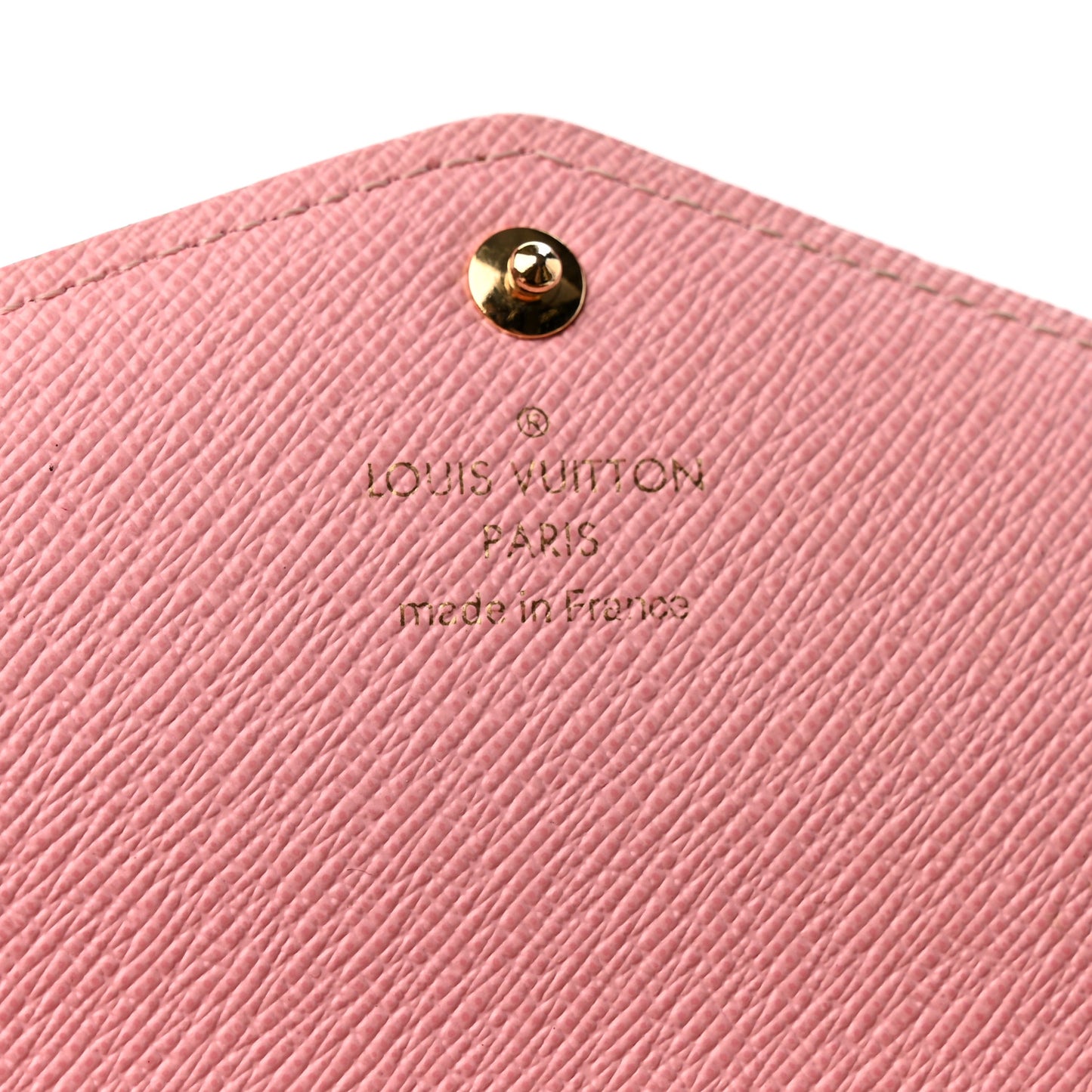 Damier Ebene Studded Sarah Wallet NM Rose Ballerine